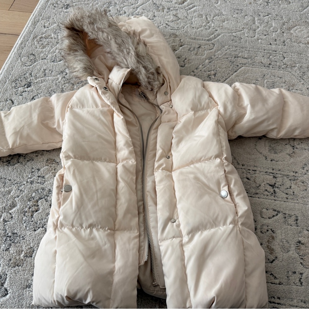 Zara ivory down girls jacket
